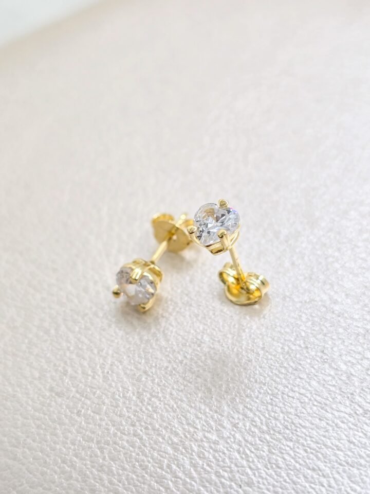 Aros topos corazon oro laminado 18k