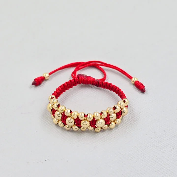 Brazalete Tejido Balin Oro Laminado 18k