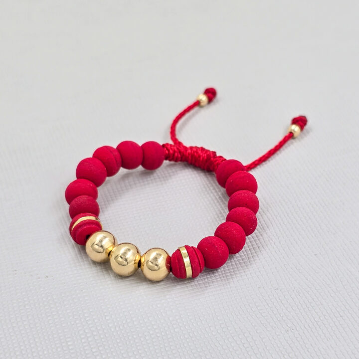 Brazalete Rojo Balin Oro Laminado 18k