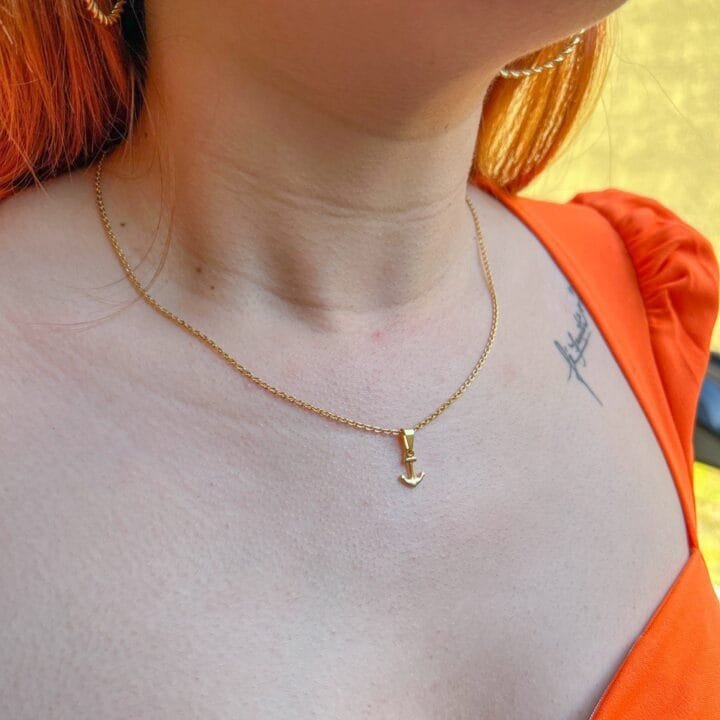 Colgante Ancla Mini Oro Laminado 18k