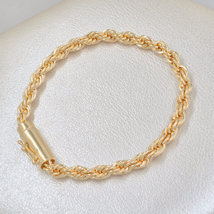 Pulsera Torbillon Broche Caja Oro Laminado 18k