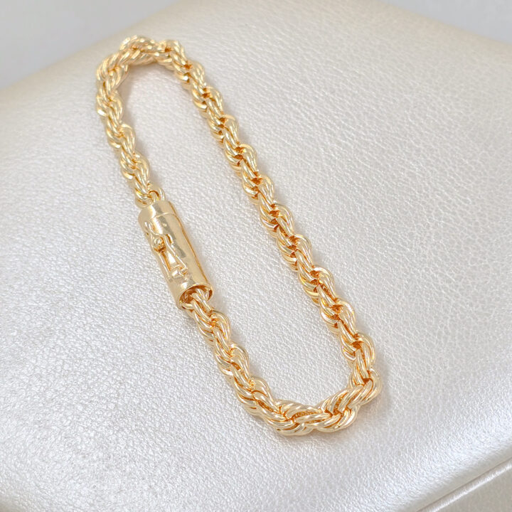 Pulsera Torbillon Broche Caja Oro Laminado 18k