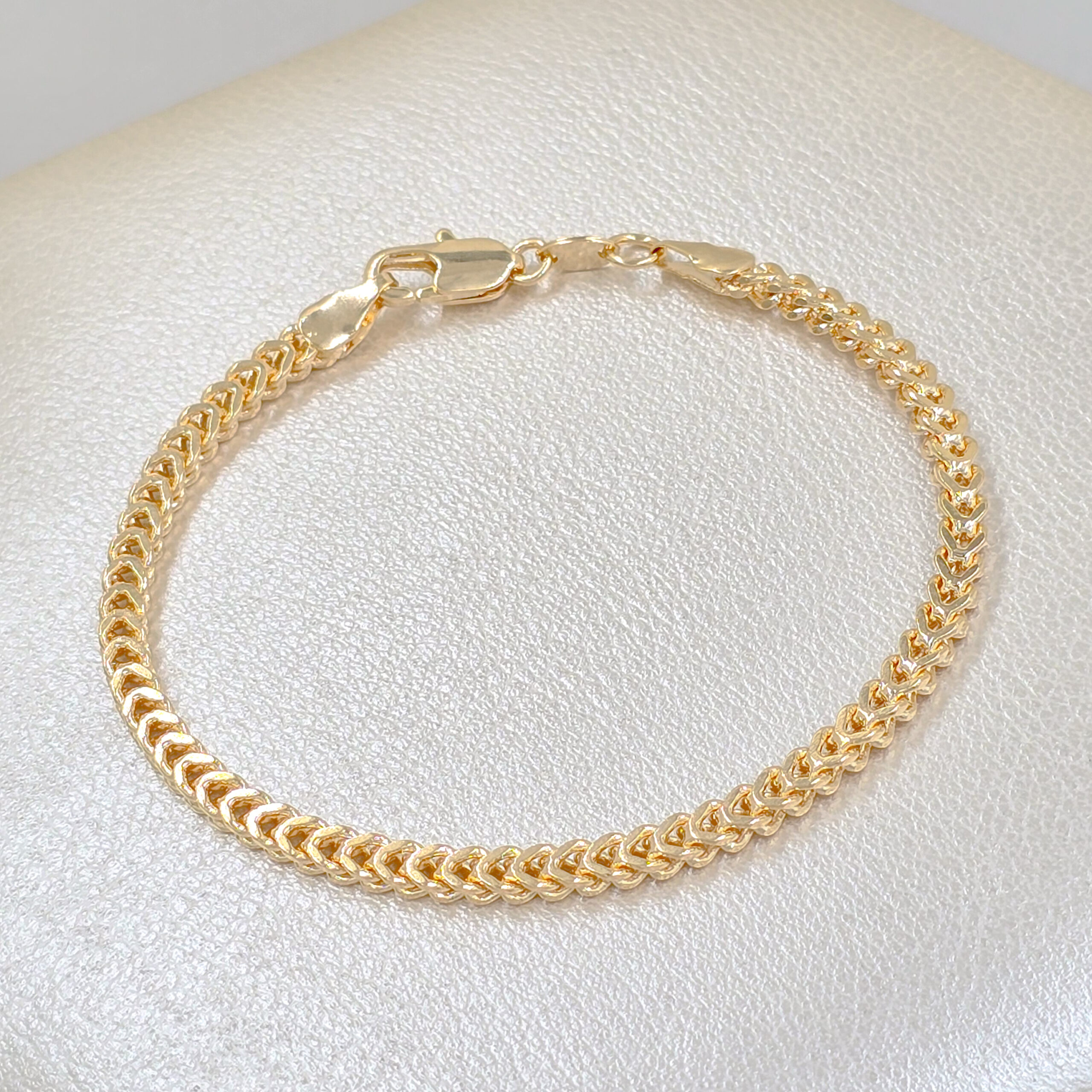 Pulsera Tejido Franco Oro Laminado 18k