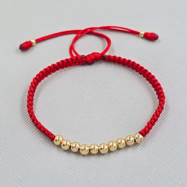 Brazalete clasico tejido oro laminado 18k