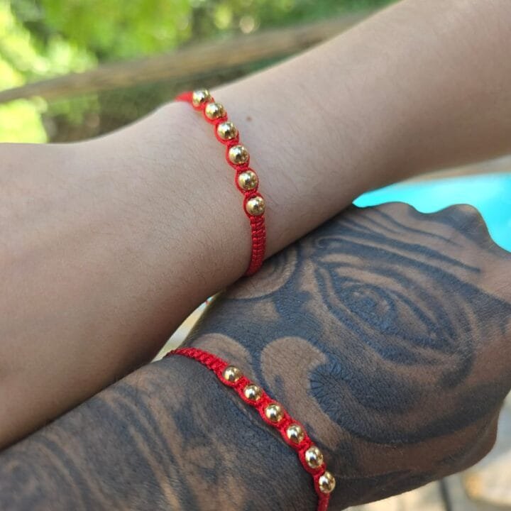 Pulseras De Proteccion parejas Oro Laminado 18k