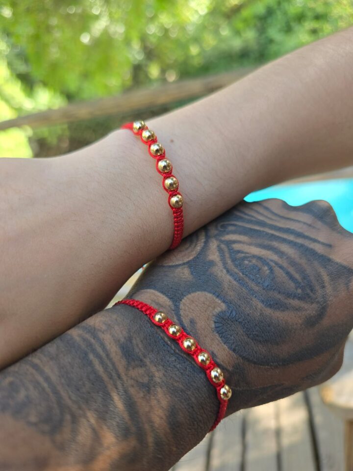 Pulseras De Proteccion parejas Oro Laminado 18k