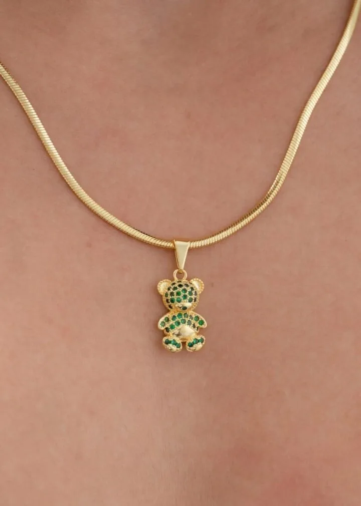 Colgante Oso Green Bear Oro Laminado 18k