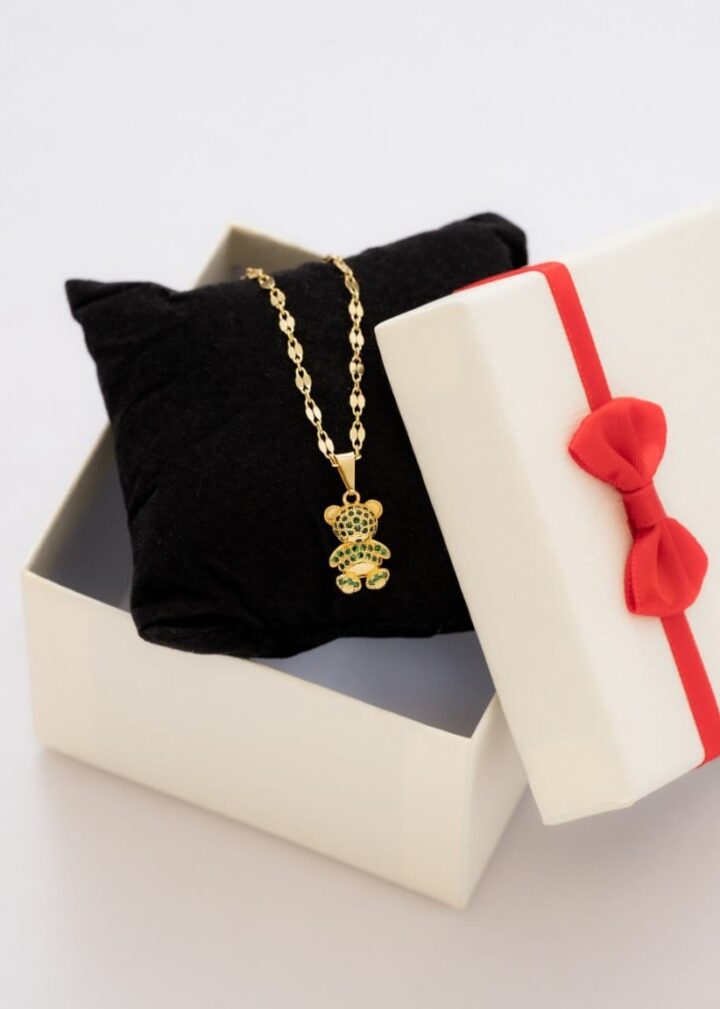 Colgante Oso Green Bear Oro Laminado 18k