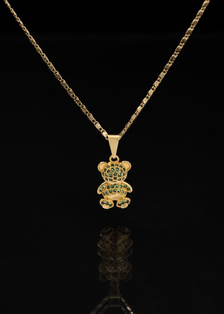 Colgante Oso Green Bear Oro Laminado 18k