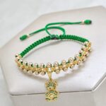 Brazalete Tejido con Oso Green Oro Laminado 18k