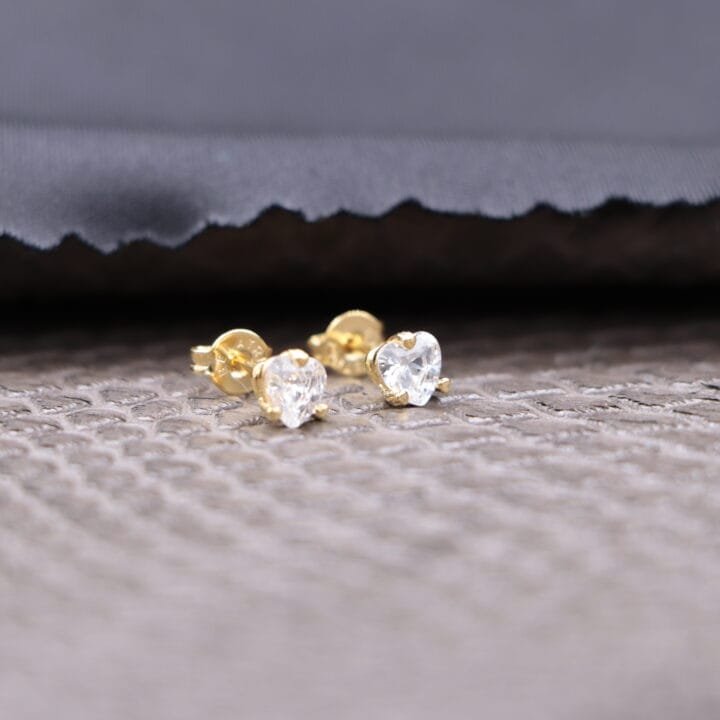 Aros topos corazon oro laminado 18k