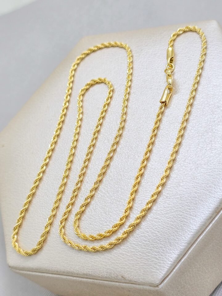 Cadena Tejido Tourbillon Delgada Oro laminado 18k
