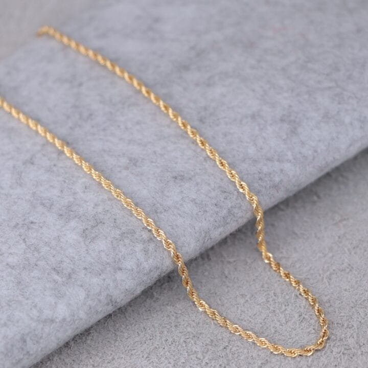 Cadena Tejido Tourbillon Delgada Oro laminado 18k