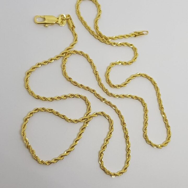 Cadena Tejido Lazo Delgada Oro laminado 18k
