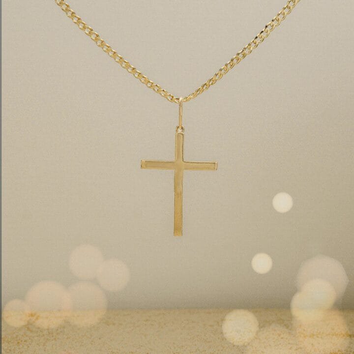 Colgante Cruz lisa Mediana Oro Laminado 18k