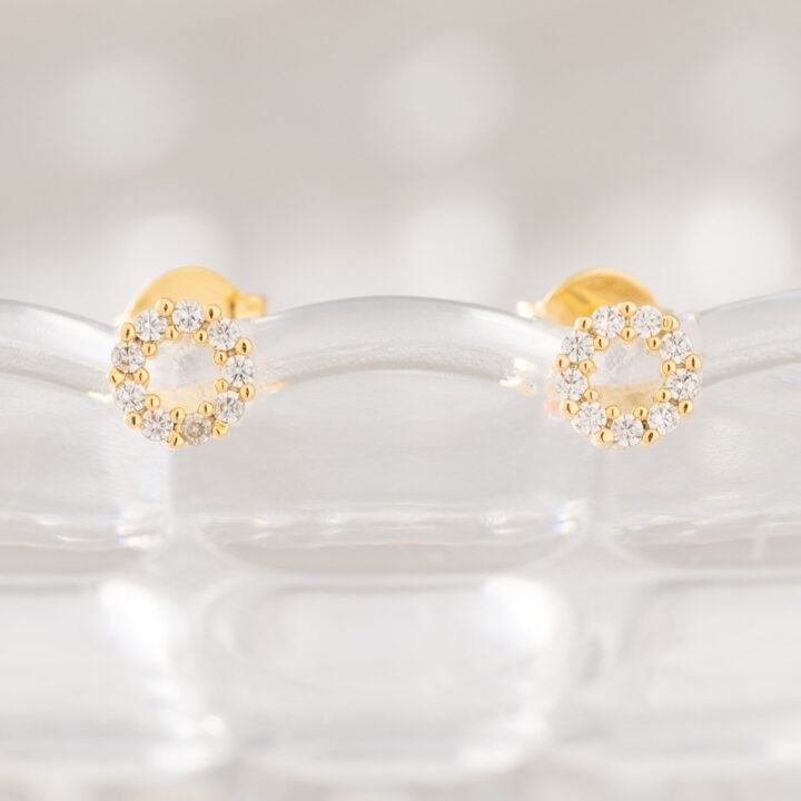 Arete Crystal Circle Oro Laminado 18k