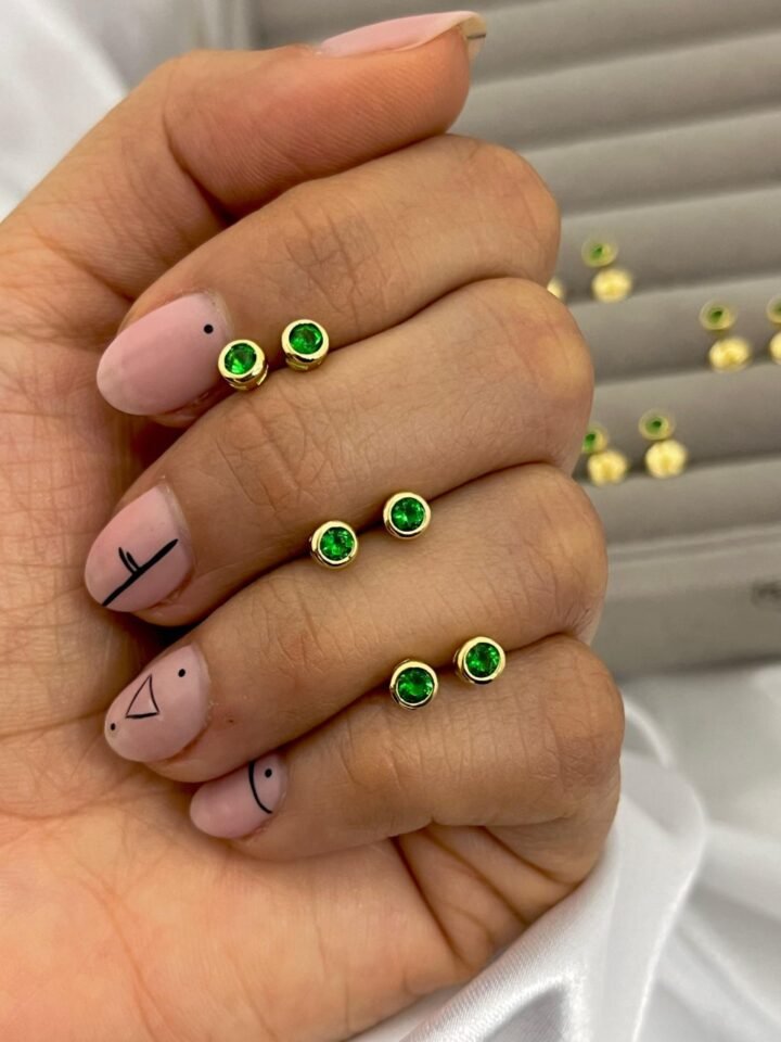 Arete topos Green Circle Oro Laminado 18k