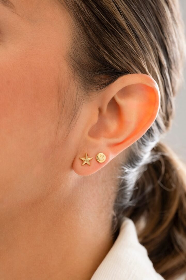 Arete Smile Oro Laminado 18k