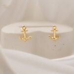 Arete Ancla de Mar Oro Laminado 18k