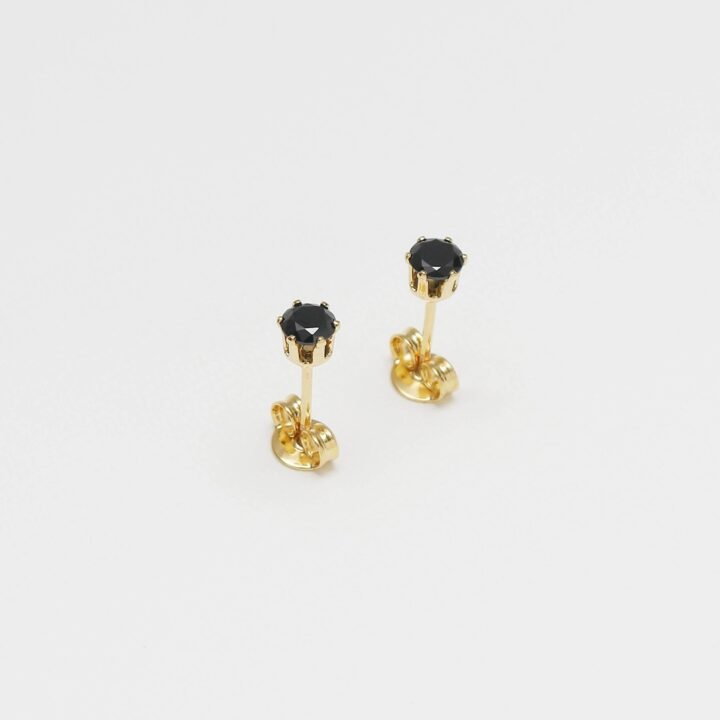 Aros topos circón redondo oro laminado 18k