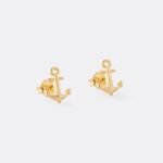 Arete Ancla de Mar Oro Laminado 18k