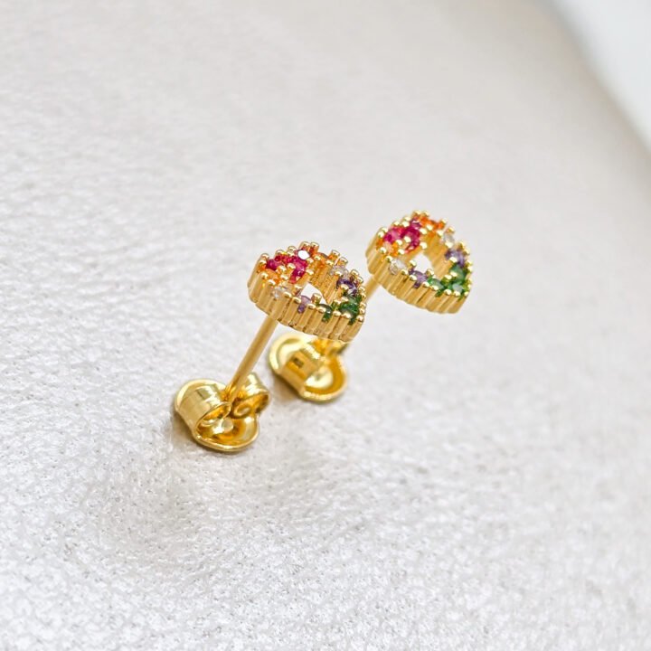 Arete Silueta Corazón colors Oro Laminado 18k