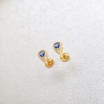 Arete Gota Bordes Circonias Oro Laminado 18k