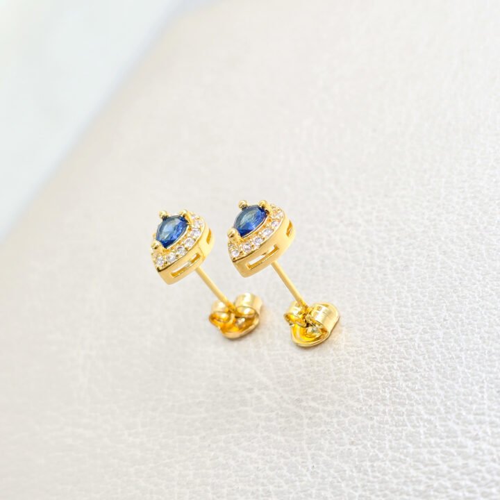 Arete Gota Bordes Circonias Oro Laminado 18k
