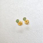 Arete Punto Verde Oro Laminado 18k