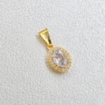 Dije Ovalado circonias Oro Laminado 18k