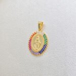 Colgante Virgen Milagrosa Colors Oro Laminado 18k