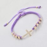 Brazalete cruz circonias Oro Laminado 18K