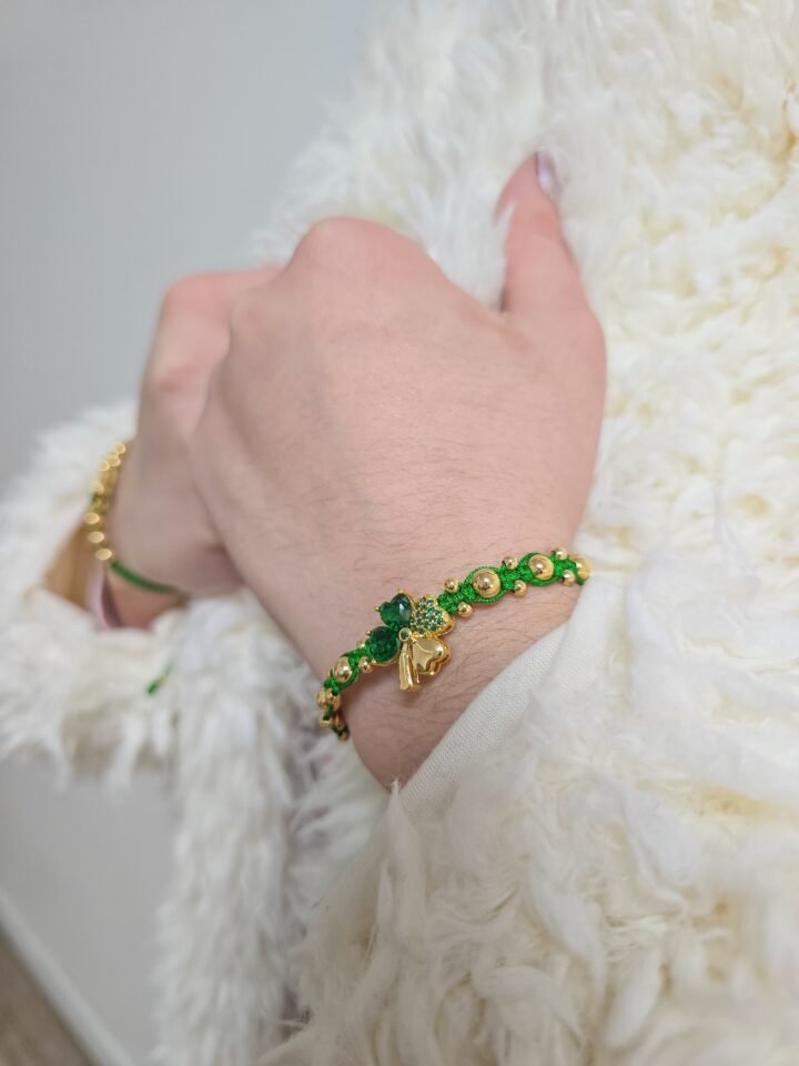 Brazalete Trébol Cora Oro Laminado 18k