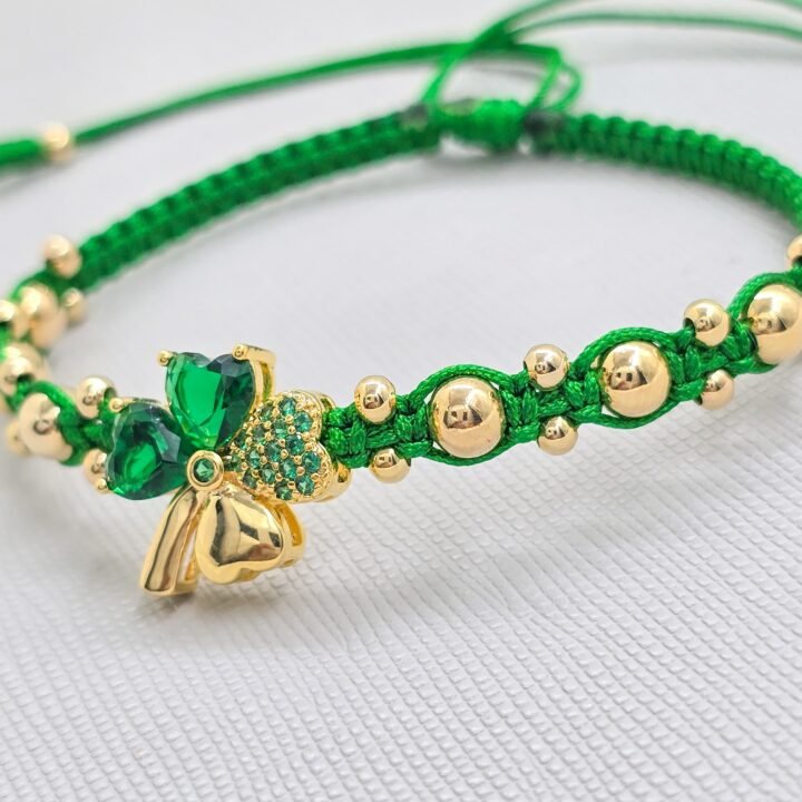 Brazalete Trébol Cora Oro Laminado 18k