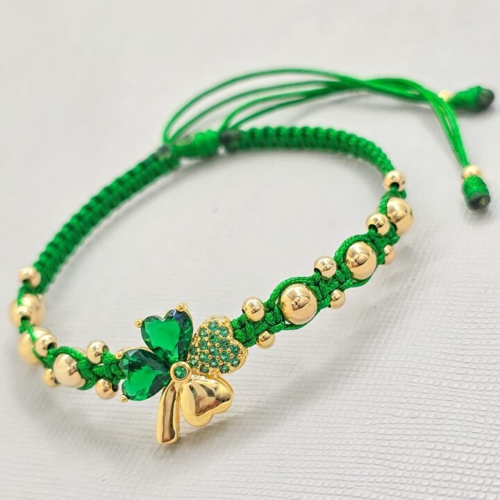 Brazalete Trébol Cora Oro Laminado 18k