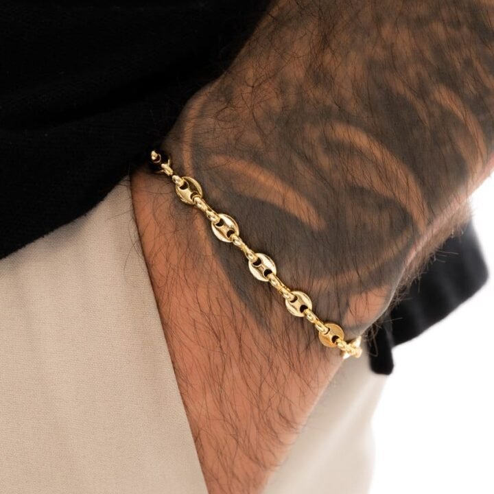 Pulsera Tejido Gucci Oro Laminado 18k