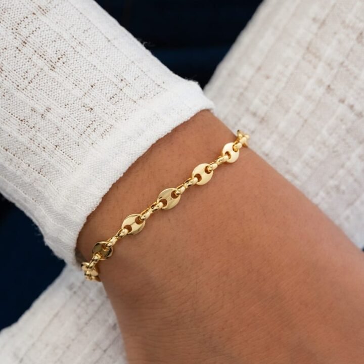Pulsera Tejido Gucci Oro Laminado 18k