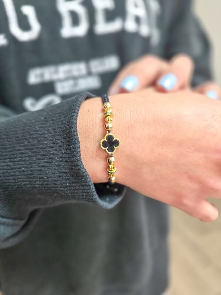 Brazalete tejido Van Cleef Oro Laminado 18k